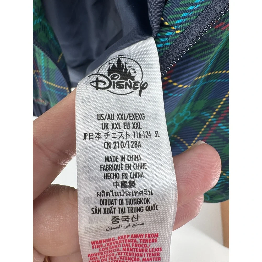 NEW Disney Jacket Adult XXL Green Plaid Golf Mickey Mouse Pluto Embroidered
